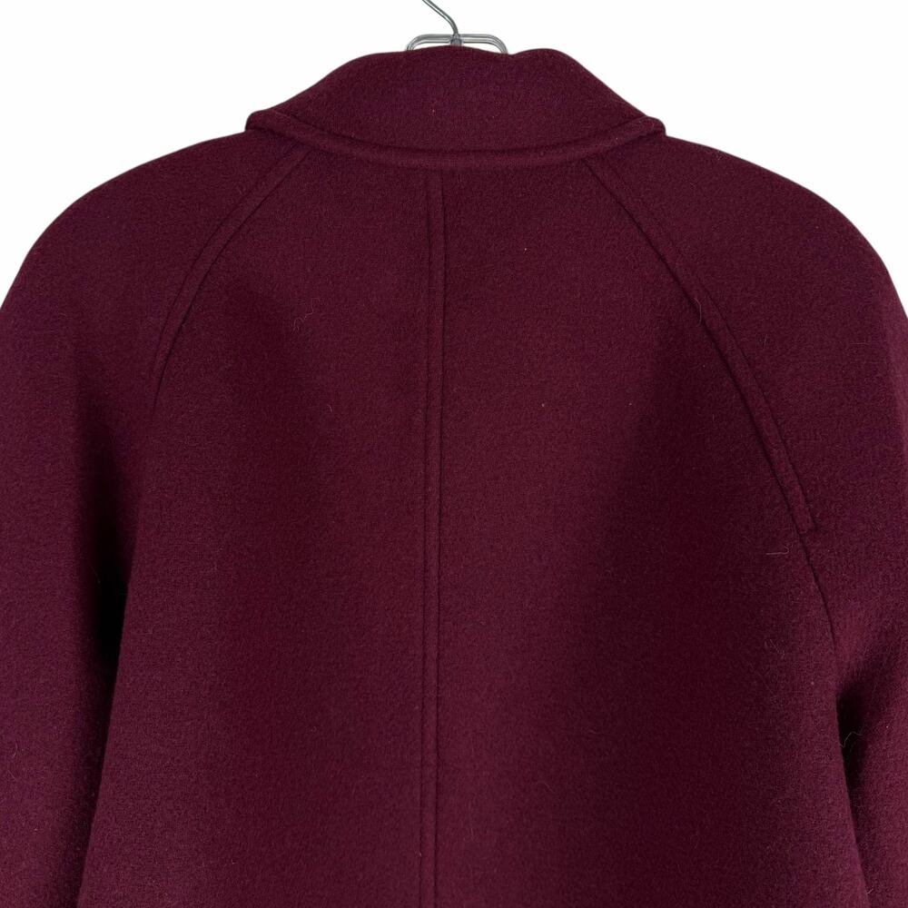 J. Crew Cropped Wool Blend Swing Coat Vintage Burgundy Size M Petite - Picture 9 of 12